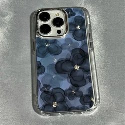 Dark Blue Floral TPU Phone Case Cover - Galaxy A36 A56 A37 (1)