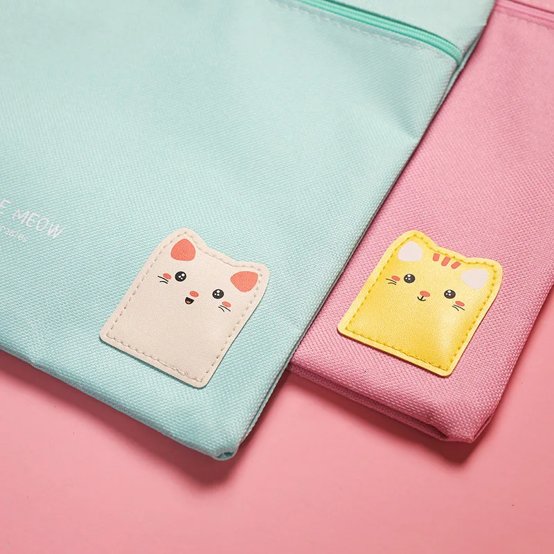 1pc A4 Size File Folder Bag Documents Stationery Books Storage Bag Pouch School Office File Holder Zipper