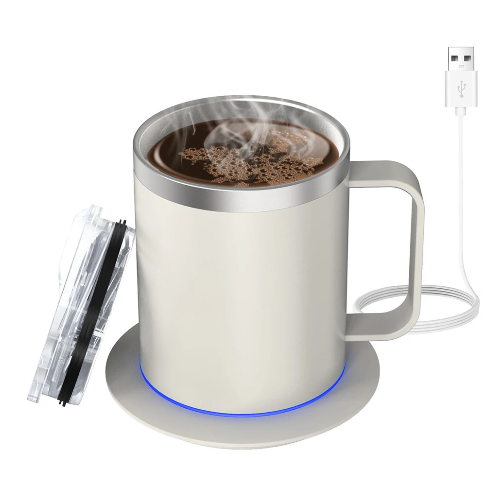 Smart Self-Heating USB Coffee Mug - 12oz Electric Heated Travel Cup Warmer