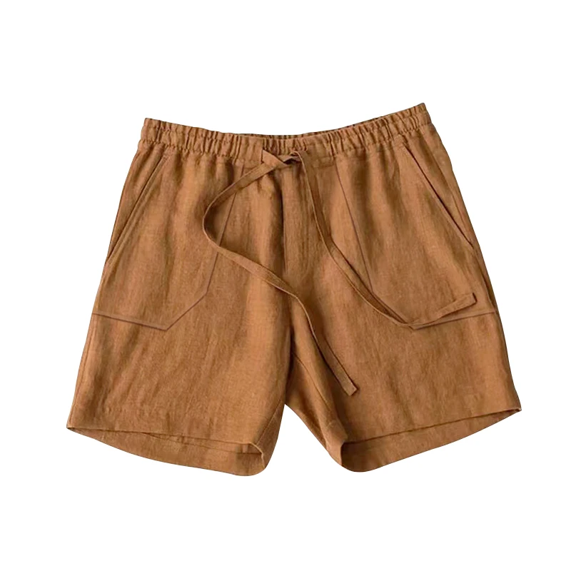 100% European Linen Drawstring Beach Short