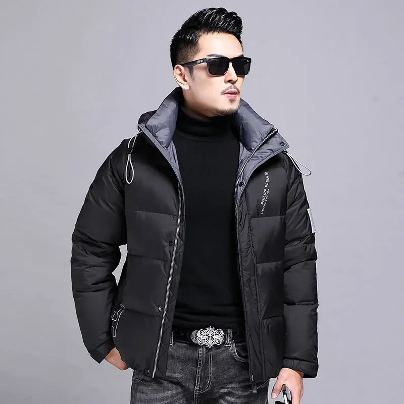 thumbnail image 1 of Chaqueta corta con capucha y relleno de plumón de pato, ropa de diseñador para hombre, chaquetas acolchadas ligeras, abrigos para hombre, ropa para hombre, 1 of 5