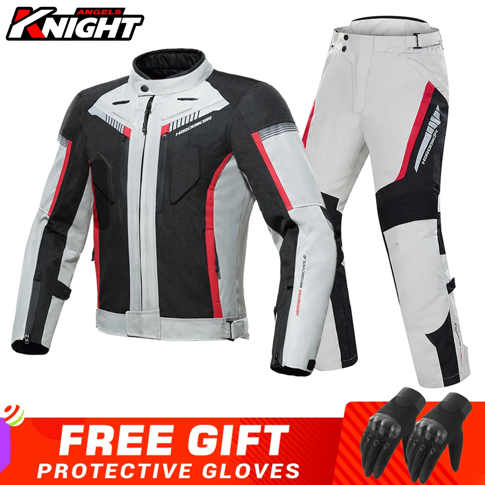Motorcycle Jacket Pants Suit Waterproof Reflective Racing Jacket Men