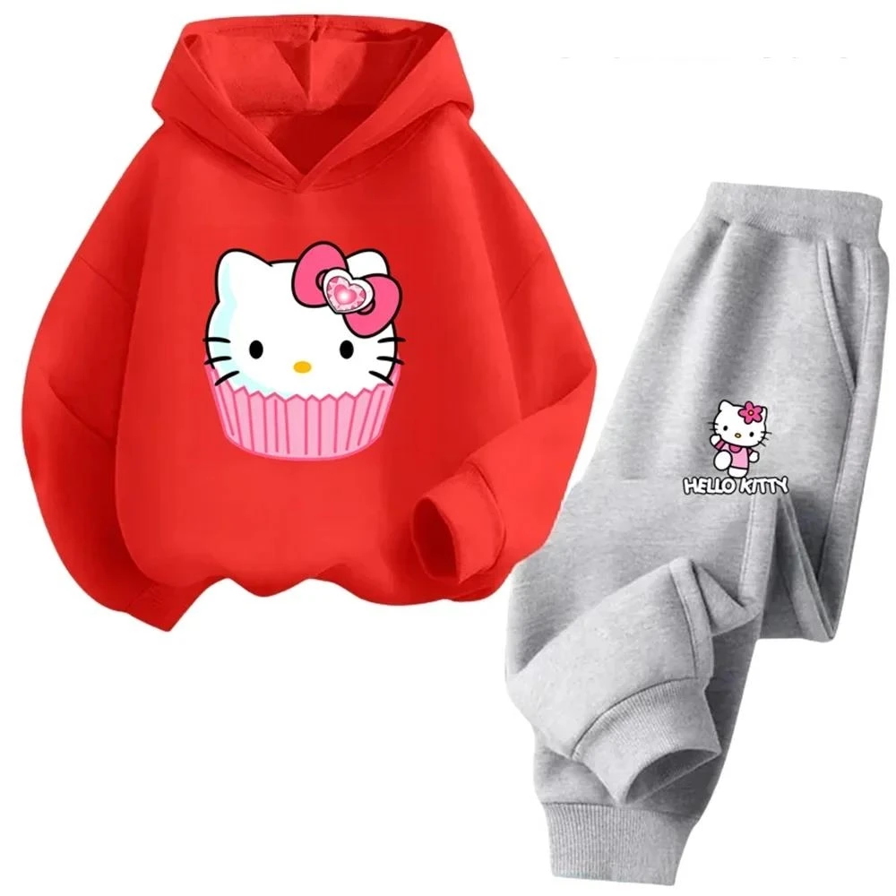 thumbnail image 1 of Ropa para niñas Conjuntos de ropa para niñas Conjuntos de sudaderas con capucha de Hello Kitty Ropa para niñas de 2 a 13 años Tops Trajes de camión Trajes deportivos Sudaderas con capucha, 1 of 5