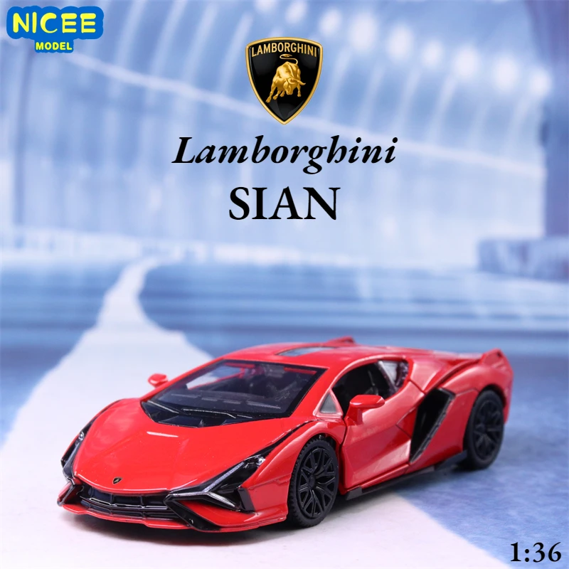 1:36 Lamborghini Sian Car Model Toy Lega Diecast Pull Back Collection Supercar Toys Veicolo Per La Decorazione Regali F123