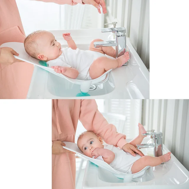 Baby Born Toilet PartyKindom Foldable Baby Wash Basin - Portable Bath Tub With Hooks For Newborns Newborn Bathing Foldable Basin