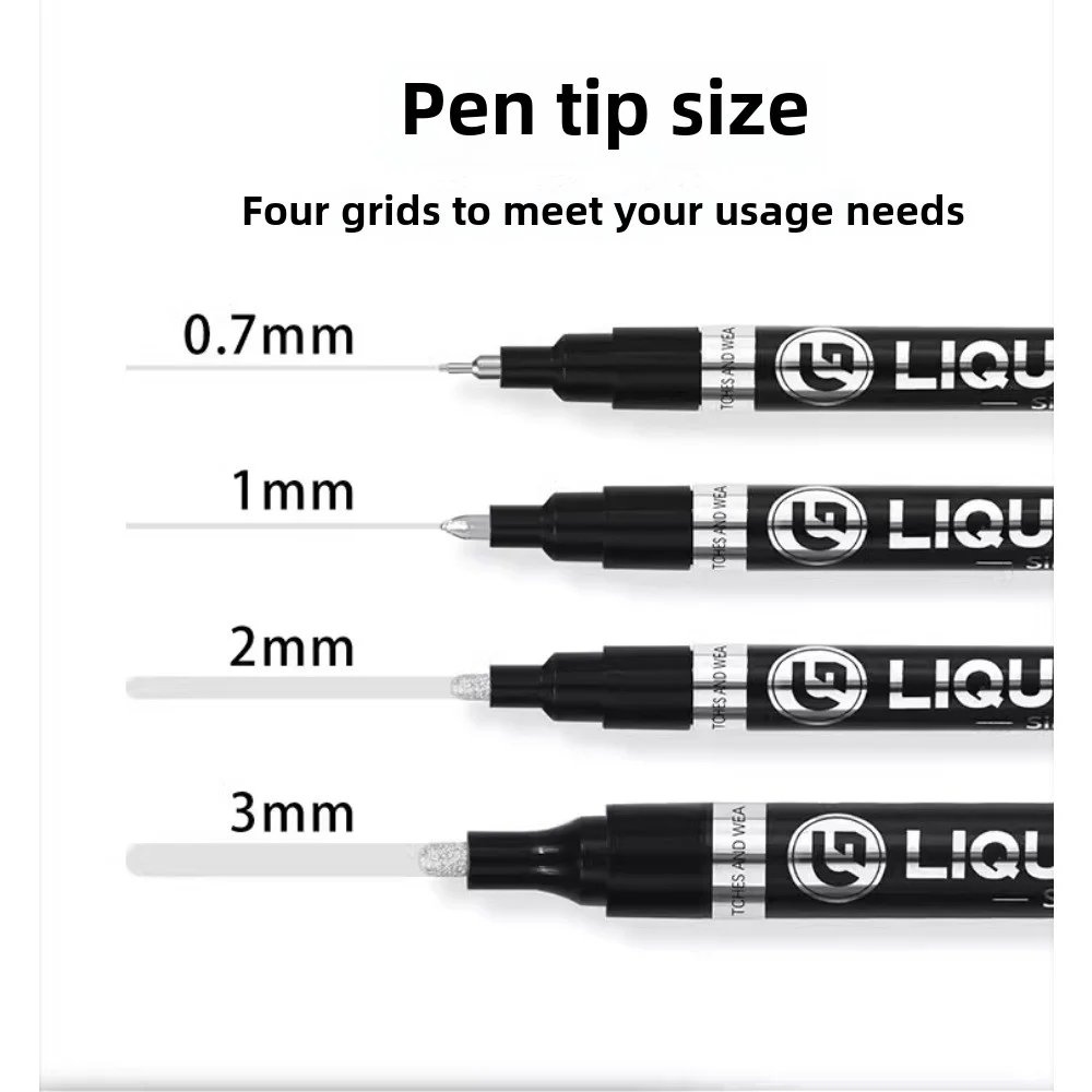 1/3/5 pcs Set Chrome Pen Marker with 2mm Nib: Mirror-like Waterproof Ideal for Rock Ceramic Glass Paint Metallic Gold/Silver 5