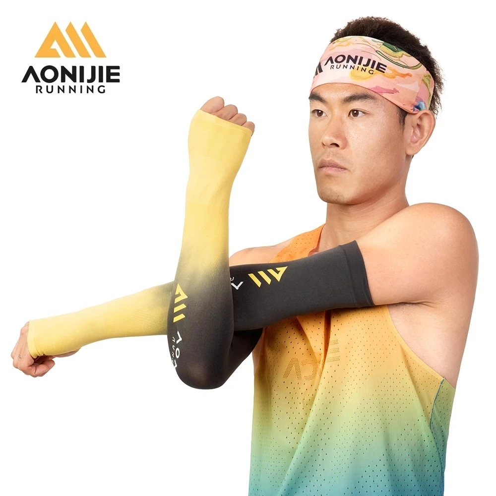 AONIJIE Summer Cooling Arm Sleeves Men Women Marathon Running Sports Sleeves Sun Protection Sleeves Hiking Cycling Arm Sleeves 2