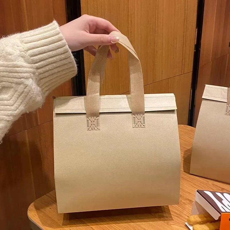 Description Picture 5 of item10pcs Thick Insulated Bags Disposable Takeaway Tote Bags Small Cakes Desserts Drinks Refrigerated and Fresh-keeping Storage Bags