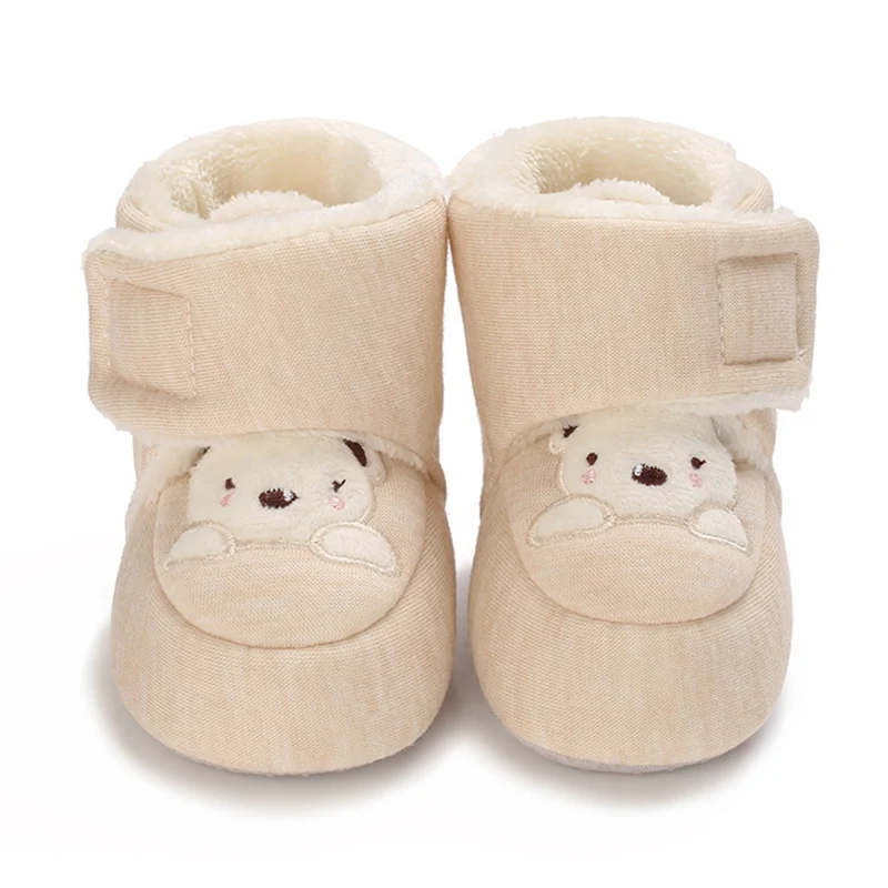 

Осенне-зимние детские прогулочные ботинки с принтом медведя на 0-12 месяцев детская прогулочная обувь регулируемая детская Удобная теплая обувь детская обувь