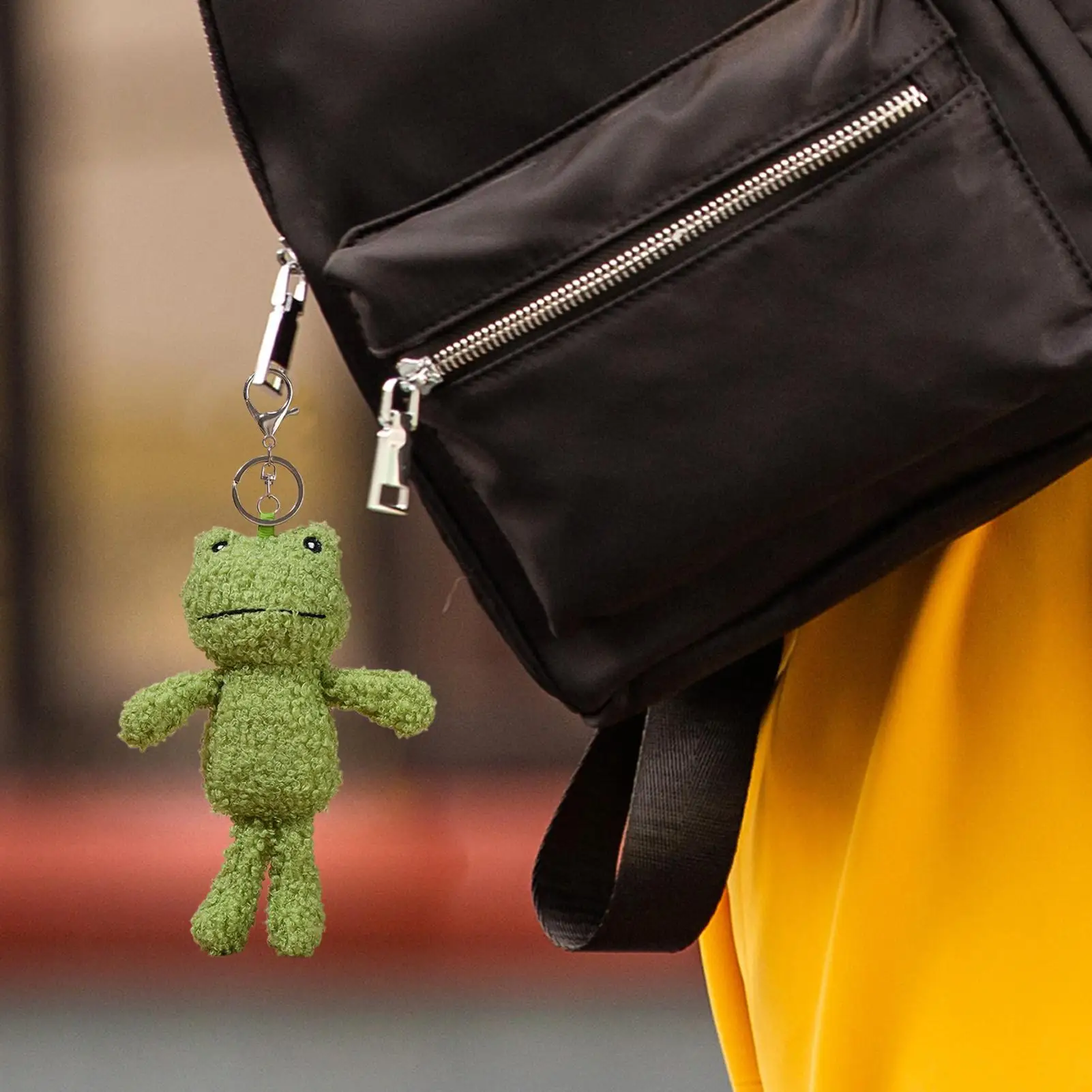 Frog Bag Charm Lovely Bag Pendant Plush Frog Keychain For New Year Students Kids Goodie Bag Fillers Christmas Valentine's Day