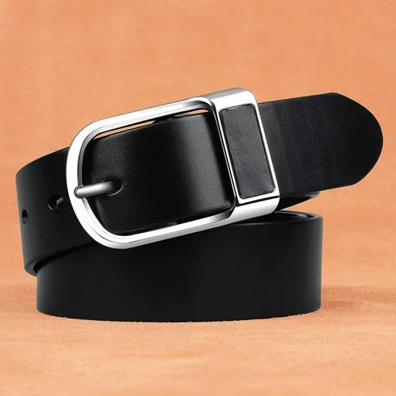 Silver buckle black