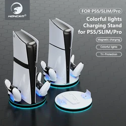 RGB Vertical Console Stand with Dual Controller Charging Slots (WHITE)