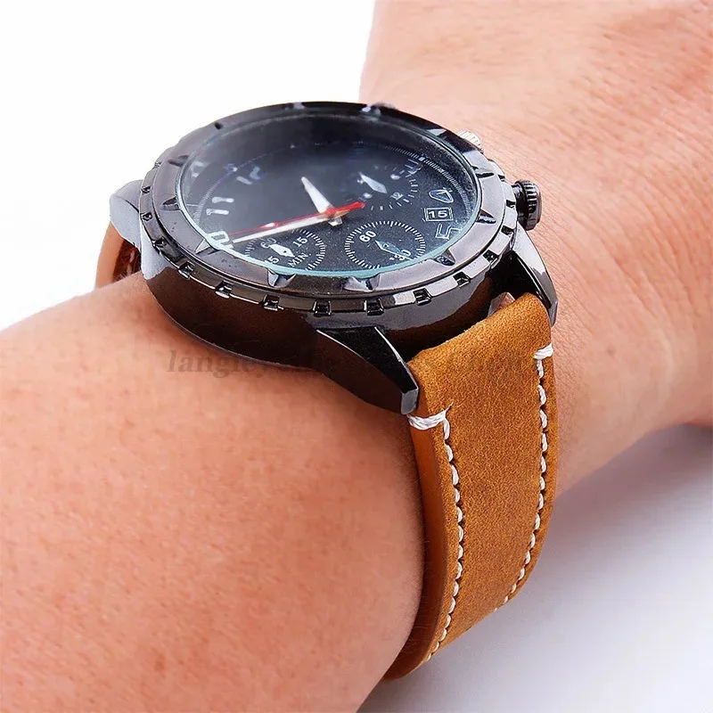 Vintage Genuine Leather Watch Band Strap - Premium Cowhide Watch Accessory Belt