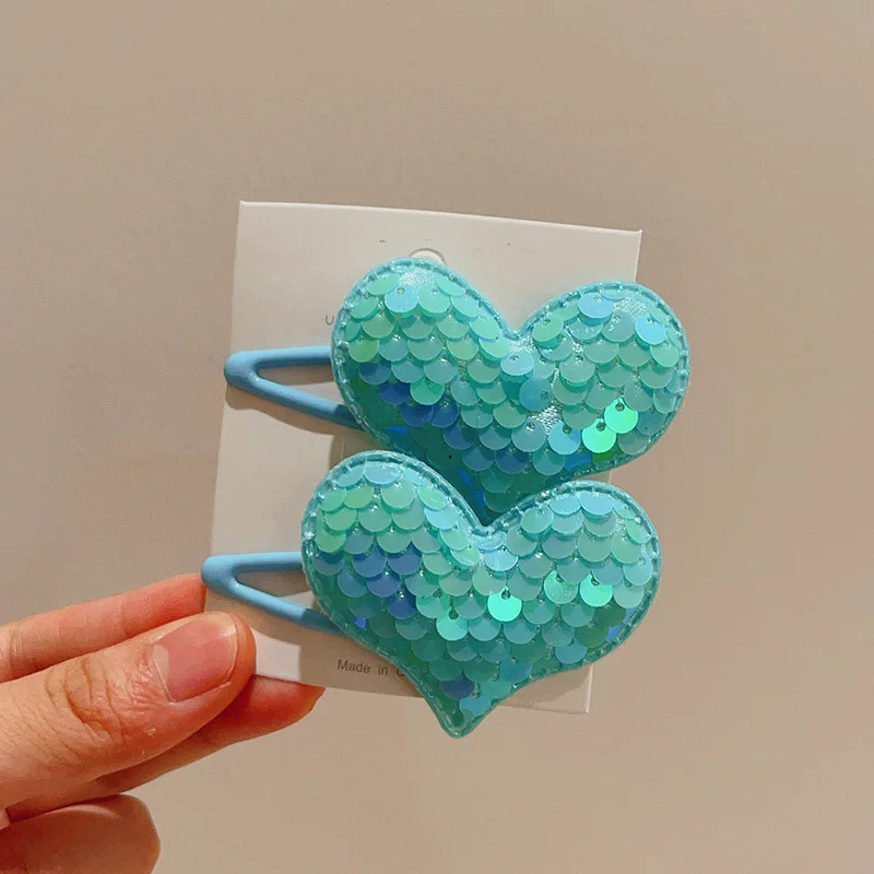 2pcs neue schöne Prinzessin schuppige Herz Mädchen Haarnadeln Kinder Kopf bedeckung Haar griff Haars pangen Haars pangen Haarschmuck – Detail 14