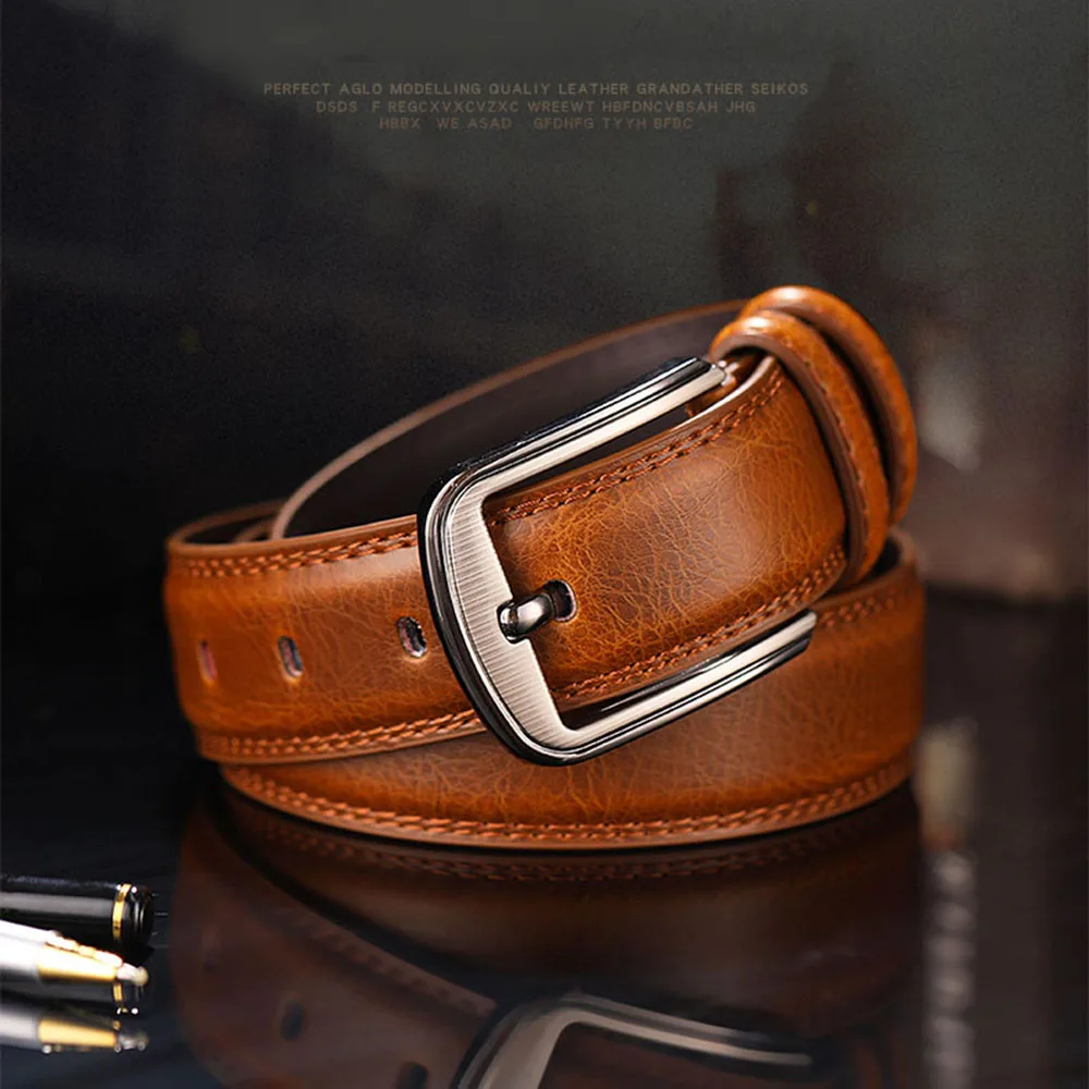 

Ремень мужской из натуральной кожи с металлической пряжкой, 120 см