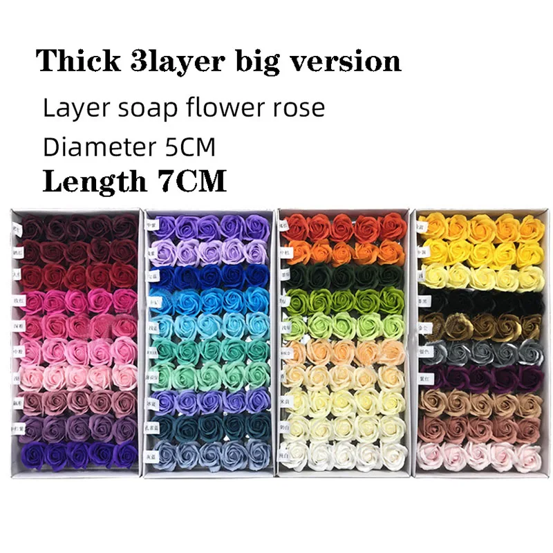 5x7cm Thick 3layer Soap rose artificial flowers head 10/20/30/50pcs DIY eternal love bouquet f Mother