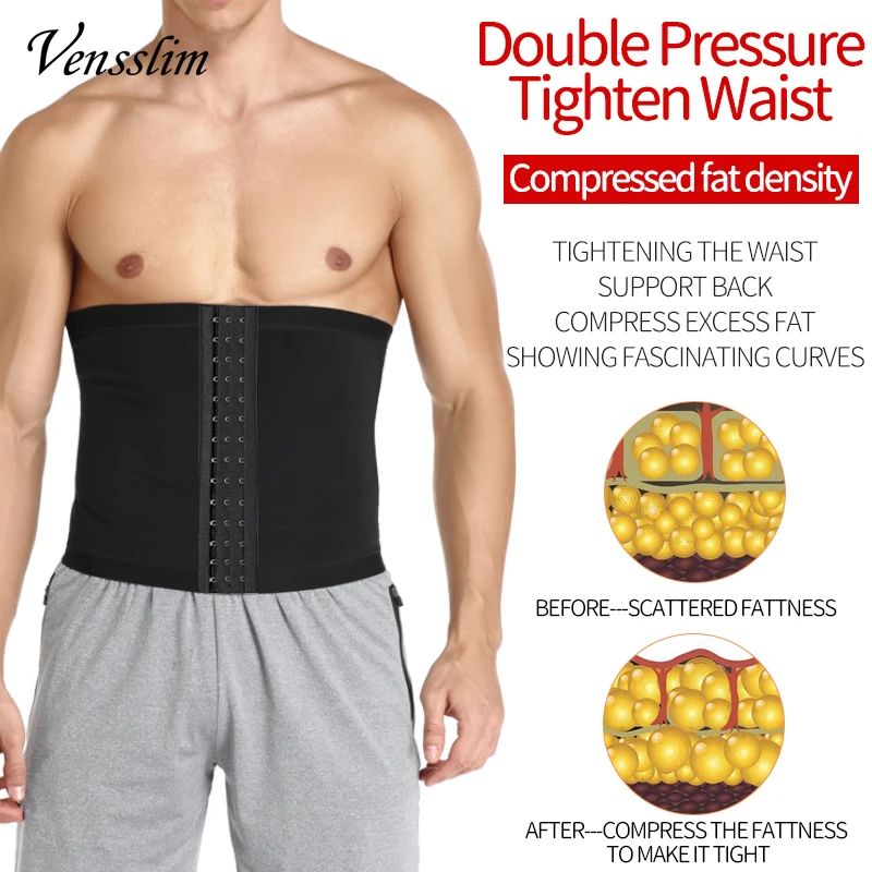 Mens Abdomen Reducer Waist Trainer Sauna Body Shaper Workout Sweat Cincher Belt Tummy Shapewear Sports Sheath Corset