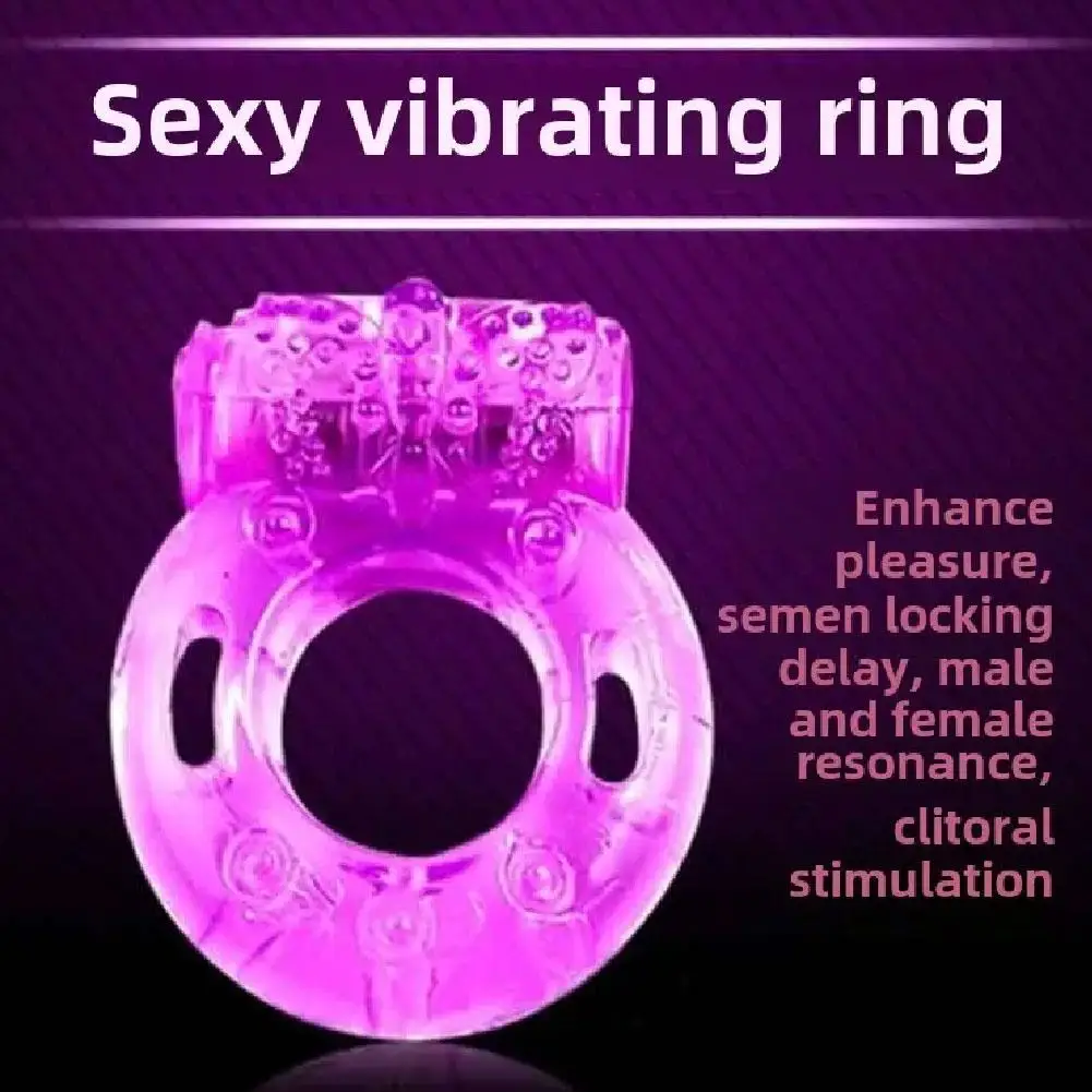 Locking ring Erotic masturbation vibration Crystal butterfly Vibrating ring Male adult products Sex toy
