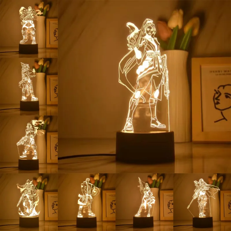 Anime Valorant 3d Lamp LED Night Light Game Room Decor Table lamp Toys