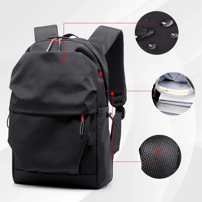 

Многофункциональный водонепроницаемый рюкзак для мужчин, роскошные школьные ранцы для студентов, рюкзаки для ноутбука, повседневная плиссированная сумка для ноутбука 15,6 дюйма