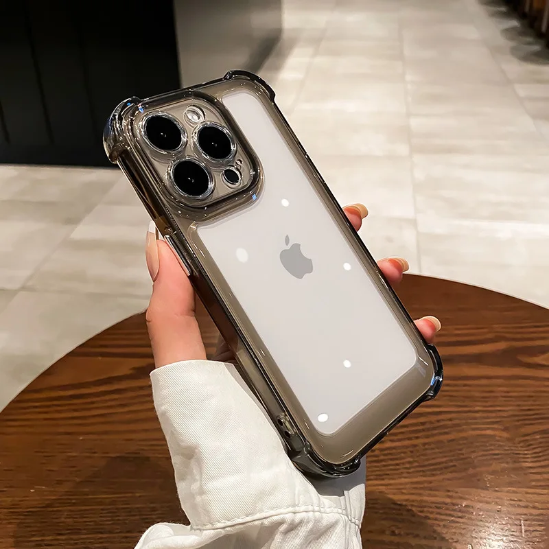 thumbnail image 1 of Luxury Transparent Silicone Phone Case For iPhone 15 14 13 12 11 Pro Max XR X XS 7 8 14 15 Plus SE 2020 Shockproof Soft Cover, 1 of 5