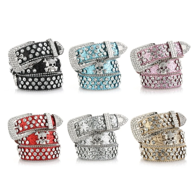 

Luxury Waist Belt Head Skull Buckle Belt Cowgirl Cowboy Jeans Belt