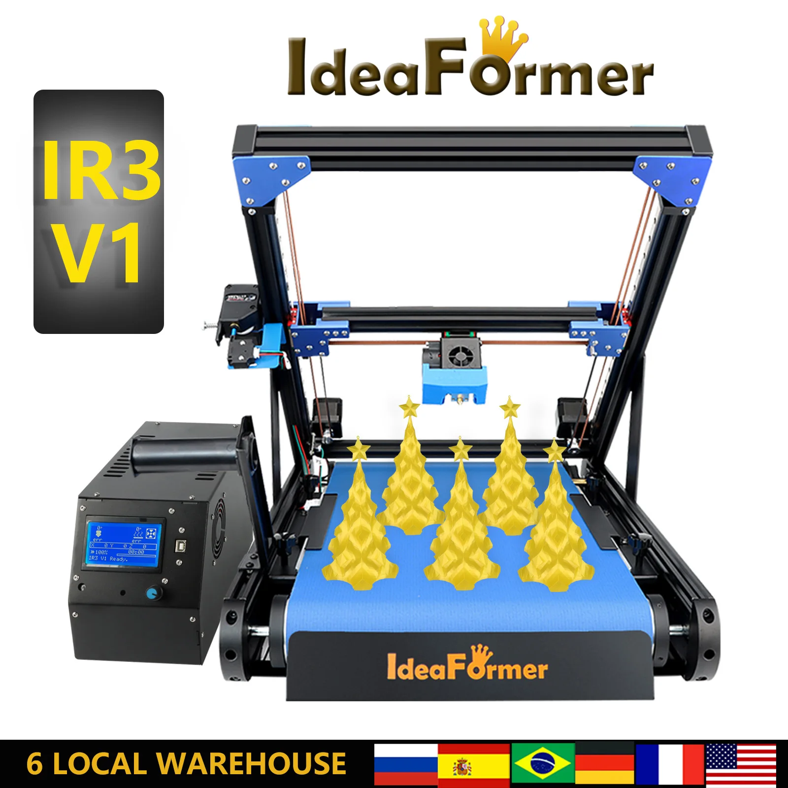 IdeaFormer IR3 V1 Conveyor Belt 3D Printer Infinite Z Axis 250*250*∞mm ,Core XY,Linear Rail