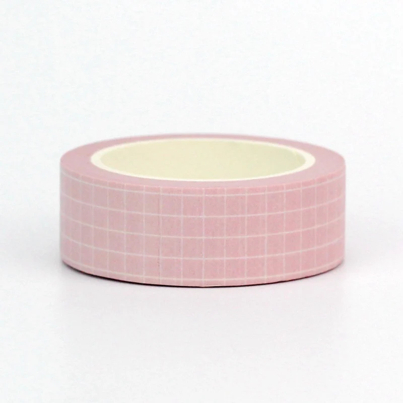 1PC 10M 장식 플래너 스크랩북 접착 스티커 마스킹 테이프에 대한 아름다운 핑크 그리드 Washi 테이프 귀여운 Kawaii Papeleria