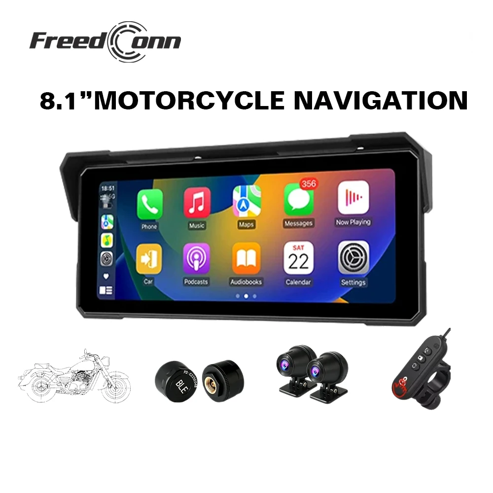 프리드콘 휴대용 오토바이 멀티미디어 플레이어 CarPlay 안드로이드 오토 G..