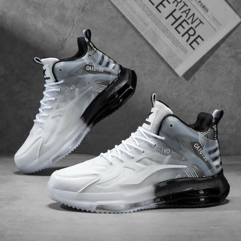 Men's High-Top Casual Sneakers, Couple Color Matching Lace-Up Outdoor Shoes, Durable Soles, All-Season Comfort Suitable for Hiking, Running, and Urban Street Wear, Casual Walking Sneakers, Running Shoes, Men's Shoes