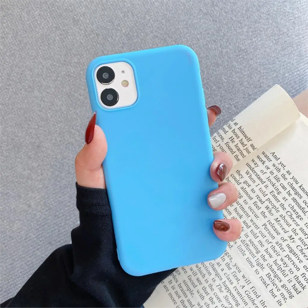 Sleek Matte Candy-Colored Phone Case - Fashionable Couples Cover