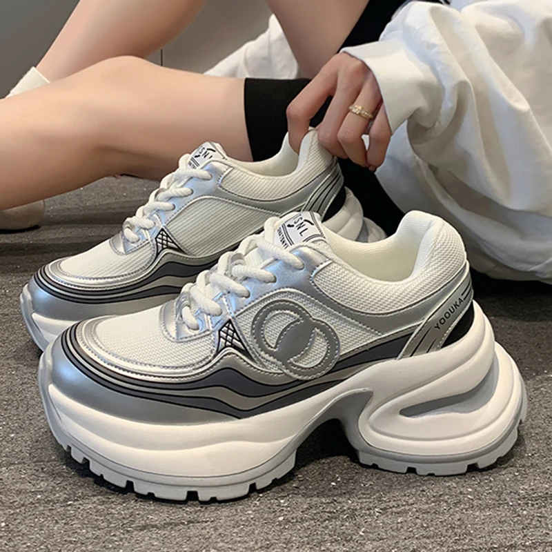 

Женские кроссовки для бега, дышащие кроссовки для бега, удобные, увеличивающие рост, Новинка лета 2024