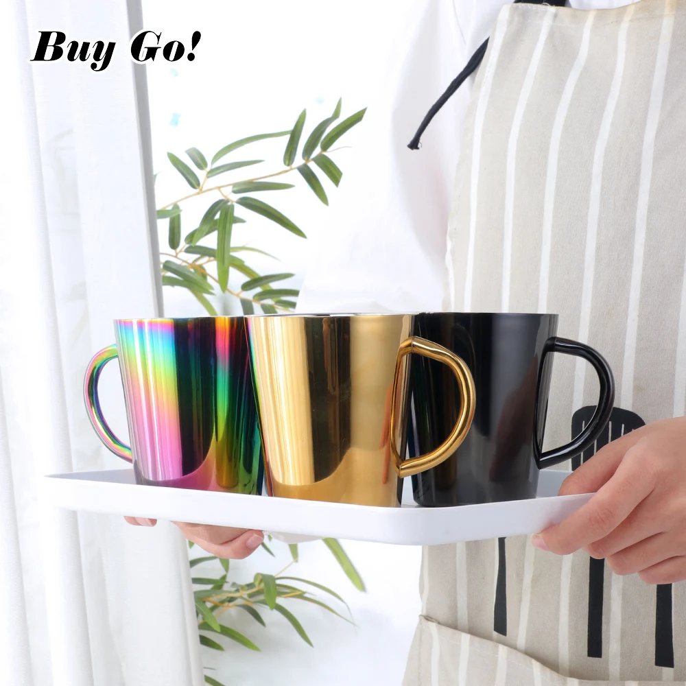 1/3Pcs Stainless Steel Mug Double Layer Gold Coffee Milk Cups Cocktail Wine  Cup Metal Drinking