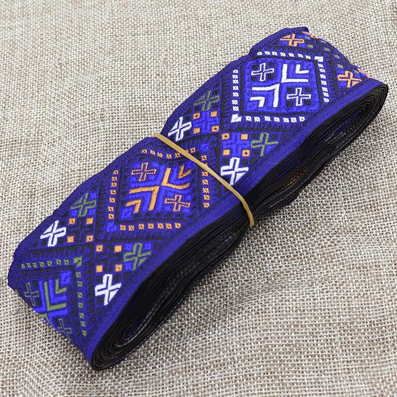 Bloemen Jacquard Lint Trim Naaien Geweven Jacquard Lint Vintage Geborduurde Kant Lint Stof Fit voor Decor Trim Stijl A