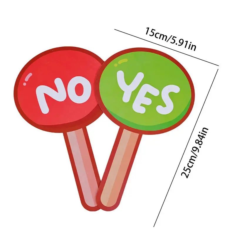 Yes No Hand Signs 2X Interaction Signs Quick Response Signs Reusable True False Paddles For Teacher Student Interaction
