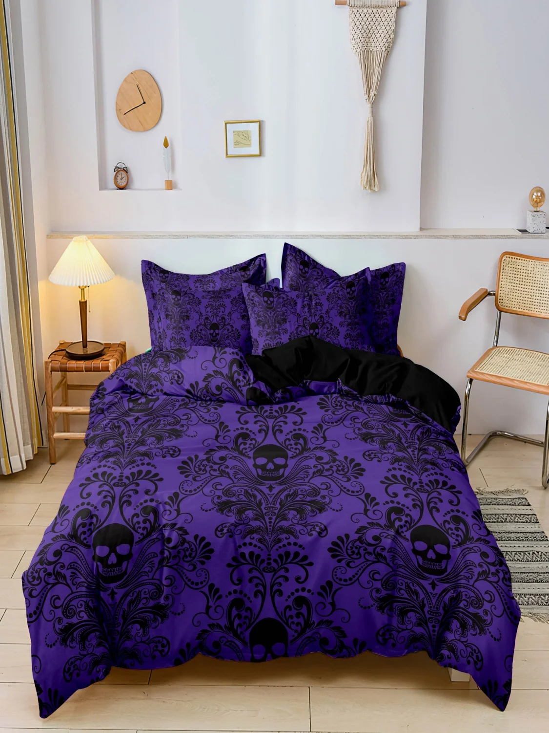 Gothic Style Skull Bedding Sets For Adults Bed Supplies Set Duvet Cover Set With Pillowcases No Filling Luxury Birthday Gifts 6