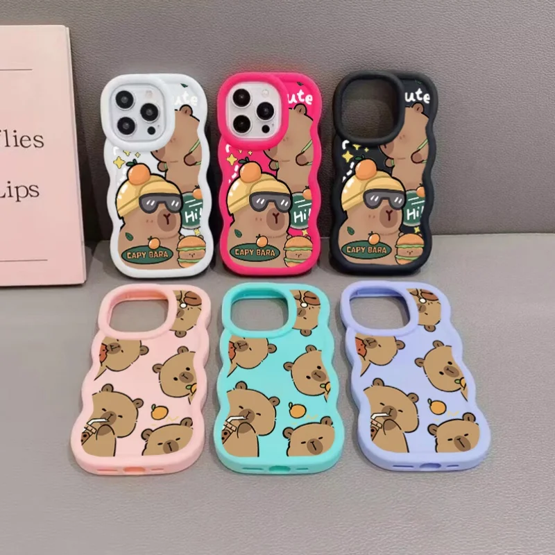 Cartoon Capybara Shockproof Silicone Phone Case