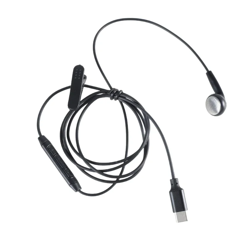 Enkelzijdige oortelefoon, mono-koptelefoon met snoer, USB Type-C oordopjes_voghion.com
