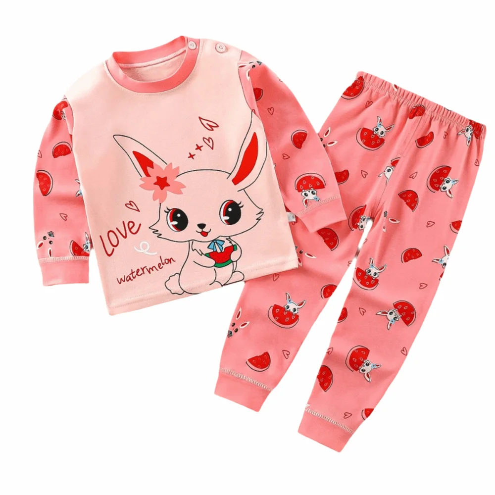 Keep Warm Long Sleeve Children's Underwear Set Cartoon Pants Kids Cotton Pajamas Soft Comfortable Kids Pajama Set Autumn/Spring