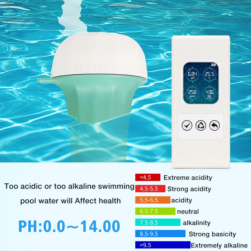 Water/Floating/Wireless Quality Detector for Pool