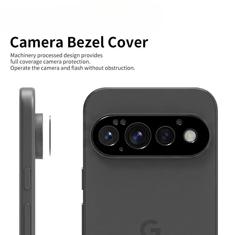 Premium Metal Aluminum Camera Bezel Cover with Hollow Lens Protection and Case-Friendly Design