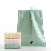 1Pc 26x48cm Fruit Embroidered Bamboo Cotton Solid Color Children Small Hand Face Towel 2