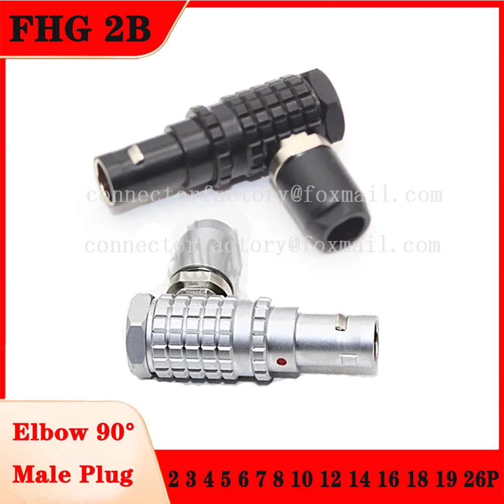 

FHG 2B 2 3 4 5 6 7 8 10 12 14 16 18 19 26 Pin Metal Circular Push-pull Self-Locking Connector Elbow 90° And key G Male Plug