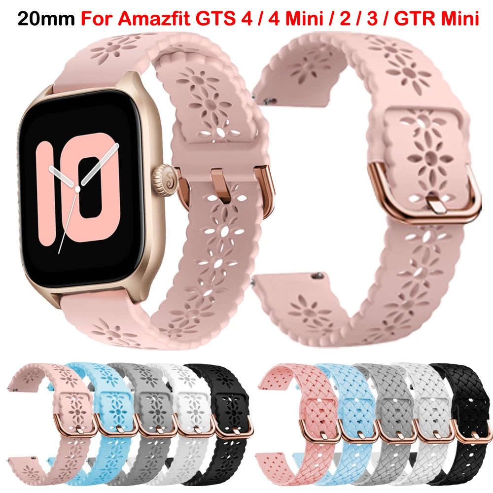 

20mm Soft Silicone Strap For Amazfit GTS 4 2 Mini/GTS 3 2e GTS4 Band For Amazfit Bip 3 Pro/Bip U Pro/Bip Lite/GTR Mini Strap