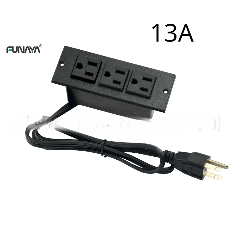 

US Table Hidden Socket 2 USB 2 Outlet Desk Surface Mountable Recessed Furniture Cabinet USA Extension 13A Power Strip Sockets