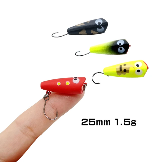 SWOLFY 1PCS Topwater Mini Popper Lure 25mm 1.5g Floating Micro Wobbers for  Fishing Hard Bait