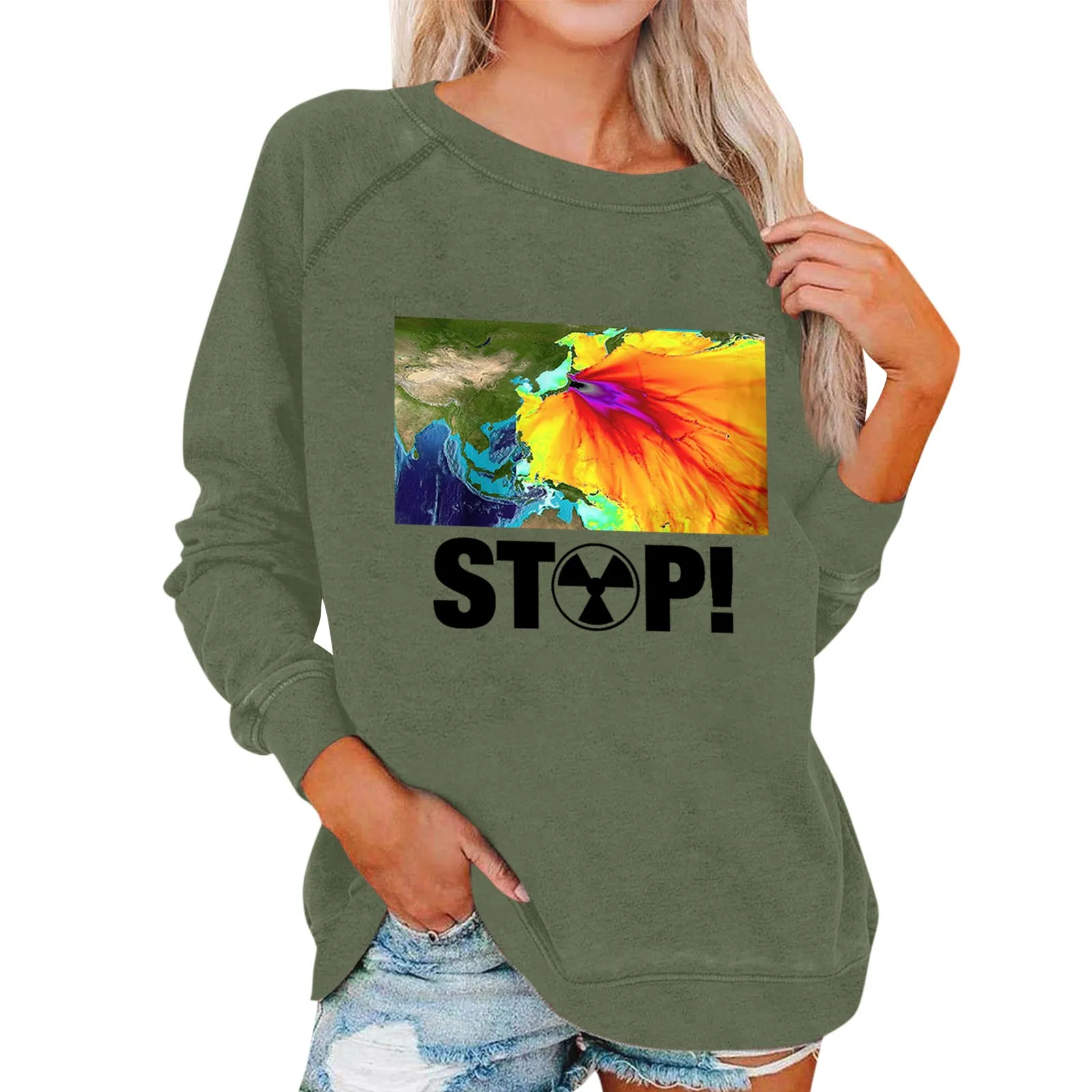 

Women'S Casual Fashion Print Long Sleeve Sweatshirts Pullover Top Ropa De Mujer футболка женский топ женский Roupas Femininas