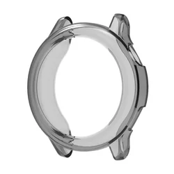 Hollow Silicone TPU Smartwatch Case with Screen Protector Frame - Premium Bumper Accessories for Garmin Vivoactive 6 (Transparent Black)