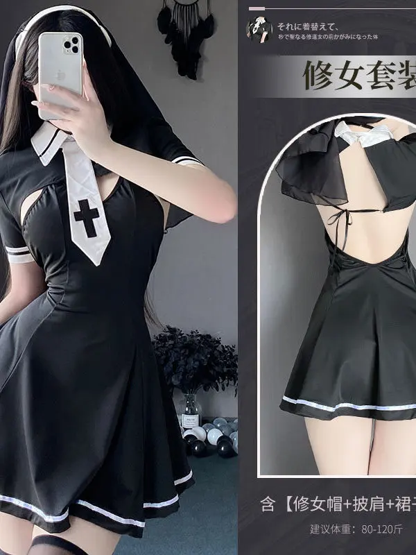 Fun Underwear Sexy And Pure Desire Free Nun Uniforms Small Chest Pajama Dress Elegant Black Slim Fit Waist 2750 RHPX 6