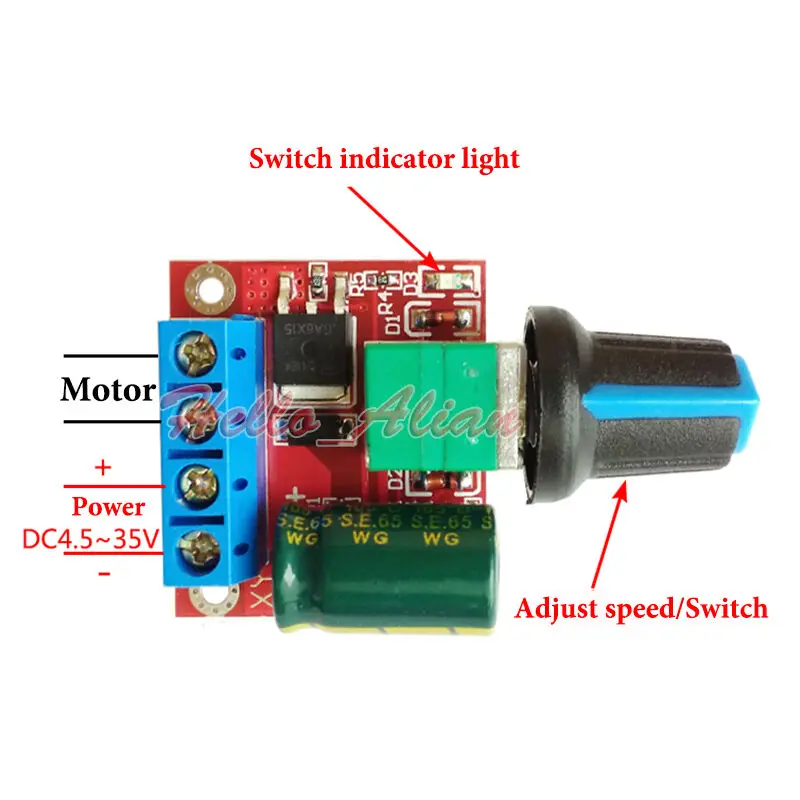 DC 5V 6V 9V 12V 24V 5A PWM DC Motor Speed Controller Regulator Switch LED Dimmer